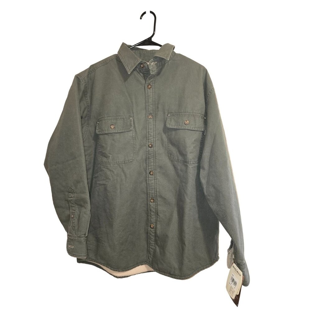 NWT Woolrich Mens Olive Padded‎ Work Jacket Duster M 100% Cotton Outer Gorpcore
